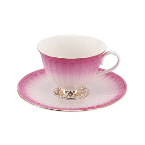 Pink Ombre Teacup + Dish