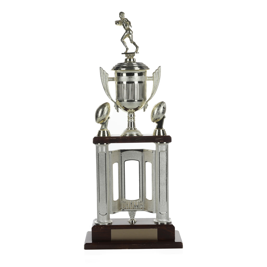 Football Champ Trophy Gold and Wood