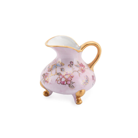 Miniature Pink and Gold Flower Jug