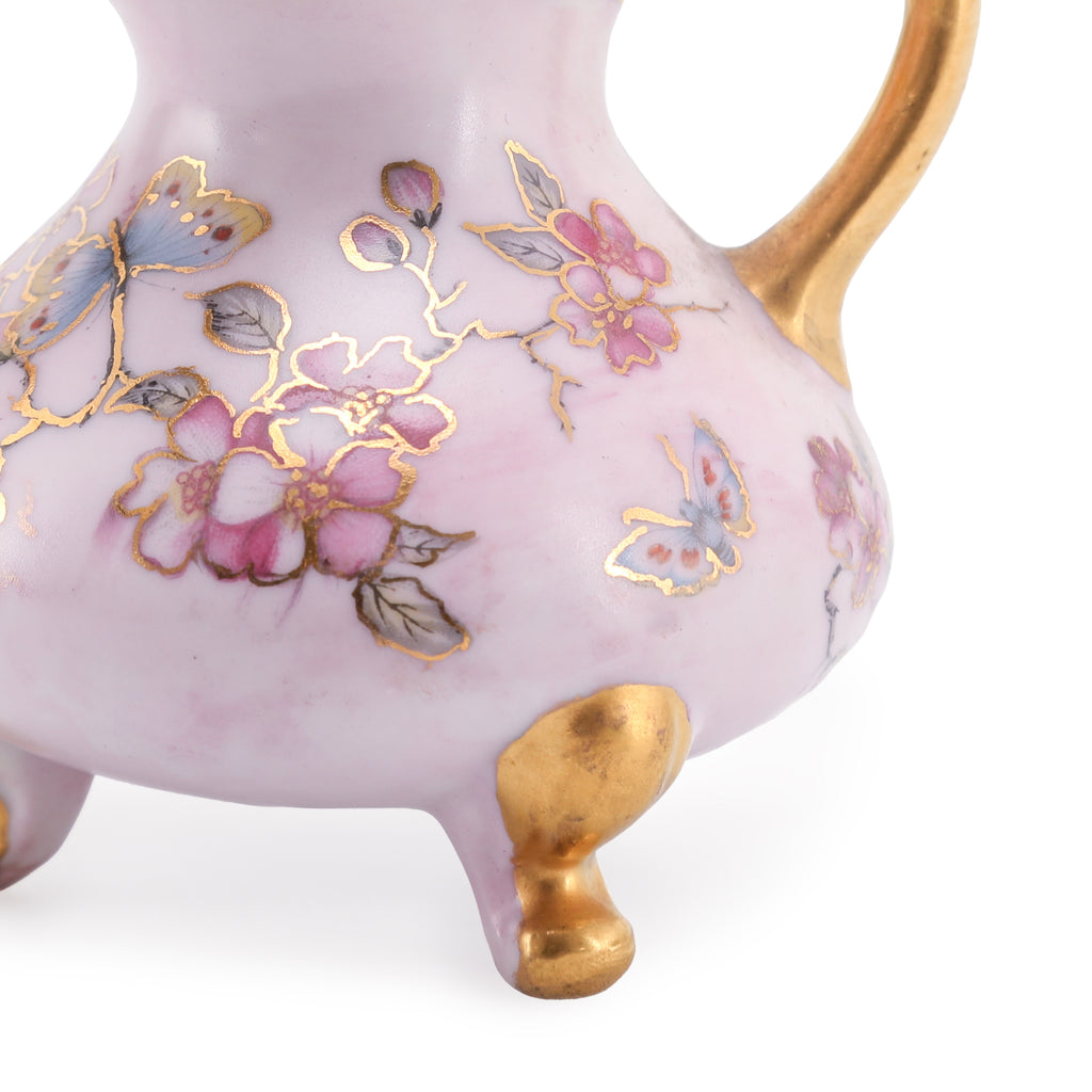Miniature Pink and Gold Flower Jug
