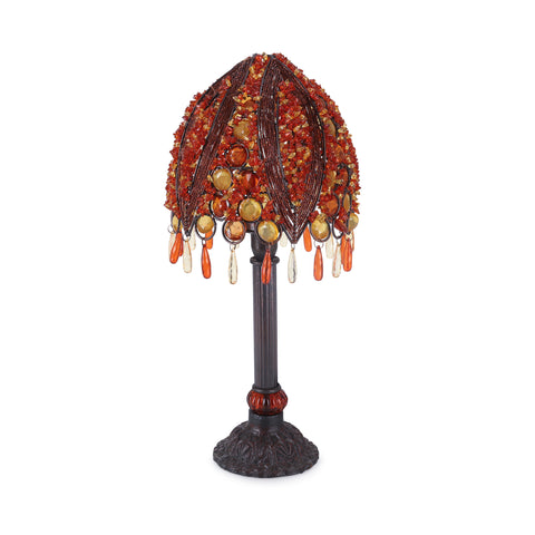 Orange Beaded Glass Table Lamp