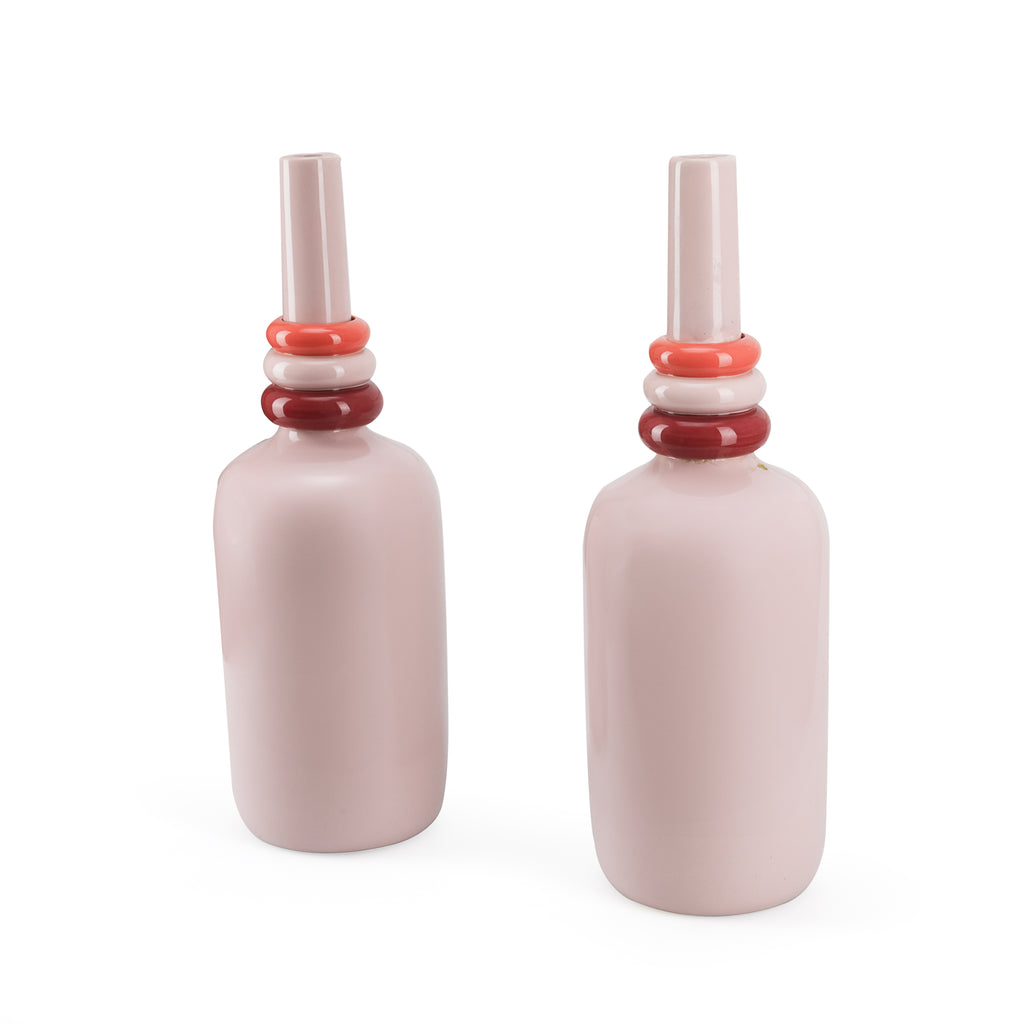 Tall Pink Rings Ceramic Vase (A+D)