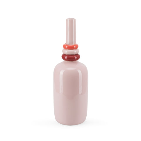 Tall Pink Rings Ceramic Vase (A+D)
