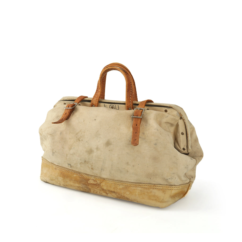 Small Tan / Brown "Lou" Vintage Duffle Bag