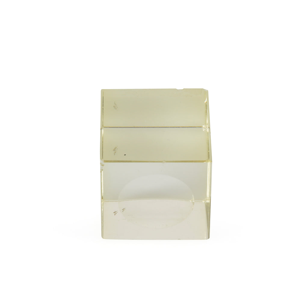 Miniature Amber Glass Cube Paperweight (A+D)