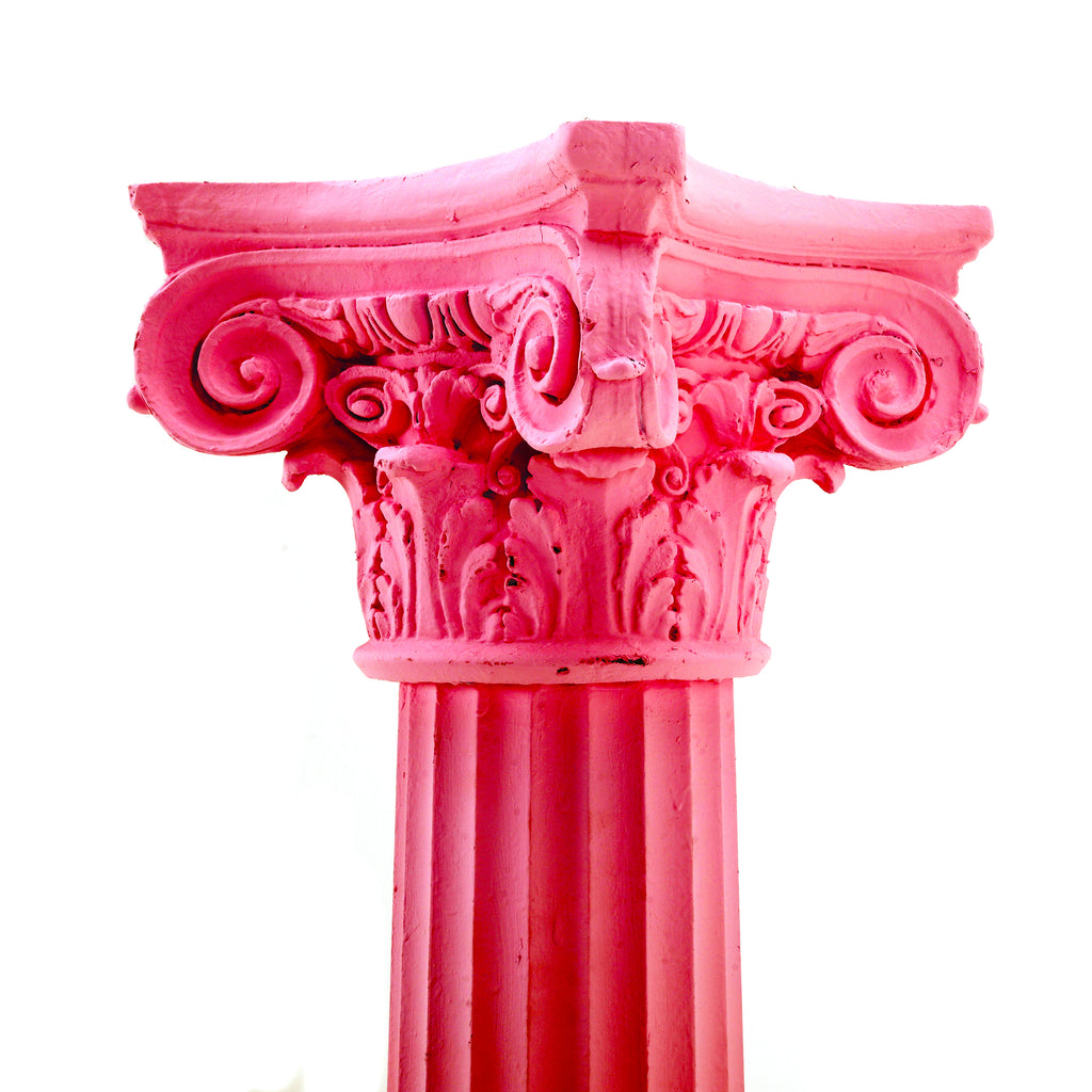 Hot Pink Corinthian Roman Column