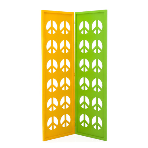 Peace Sign Screen Divider - Yellow / Green