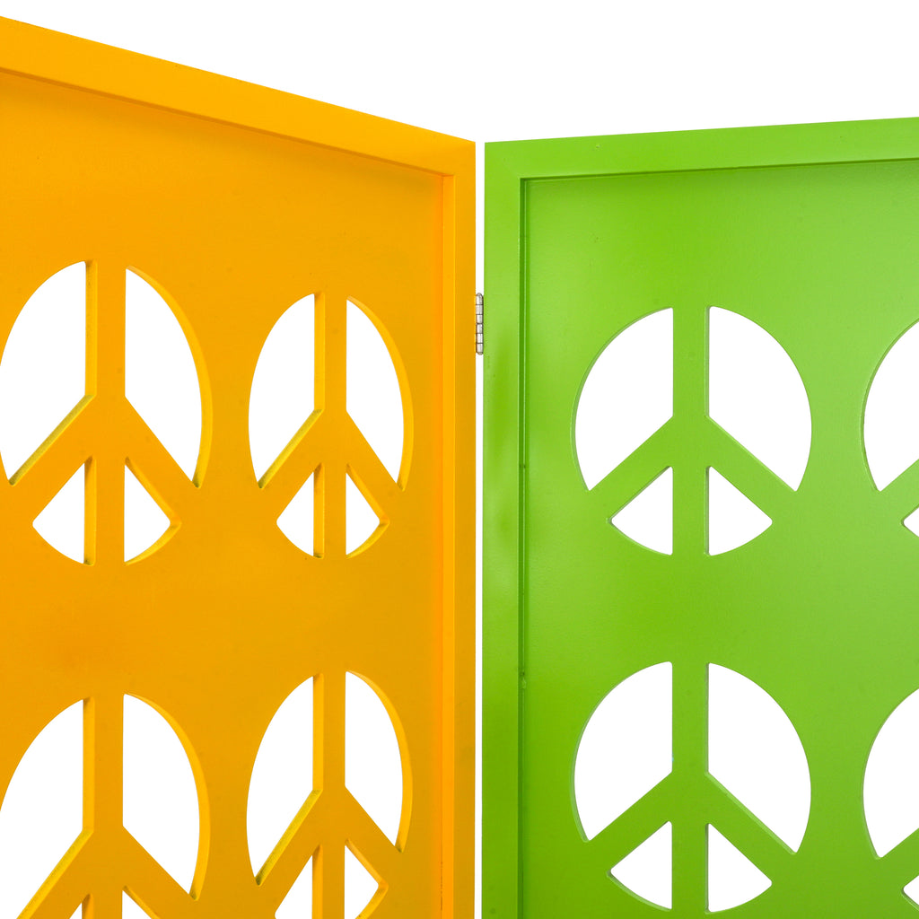 Peace Sign Screen Divider - Yellow / Green