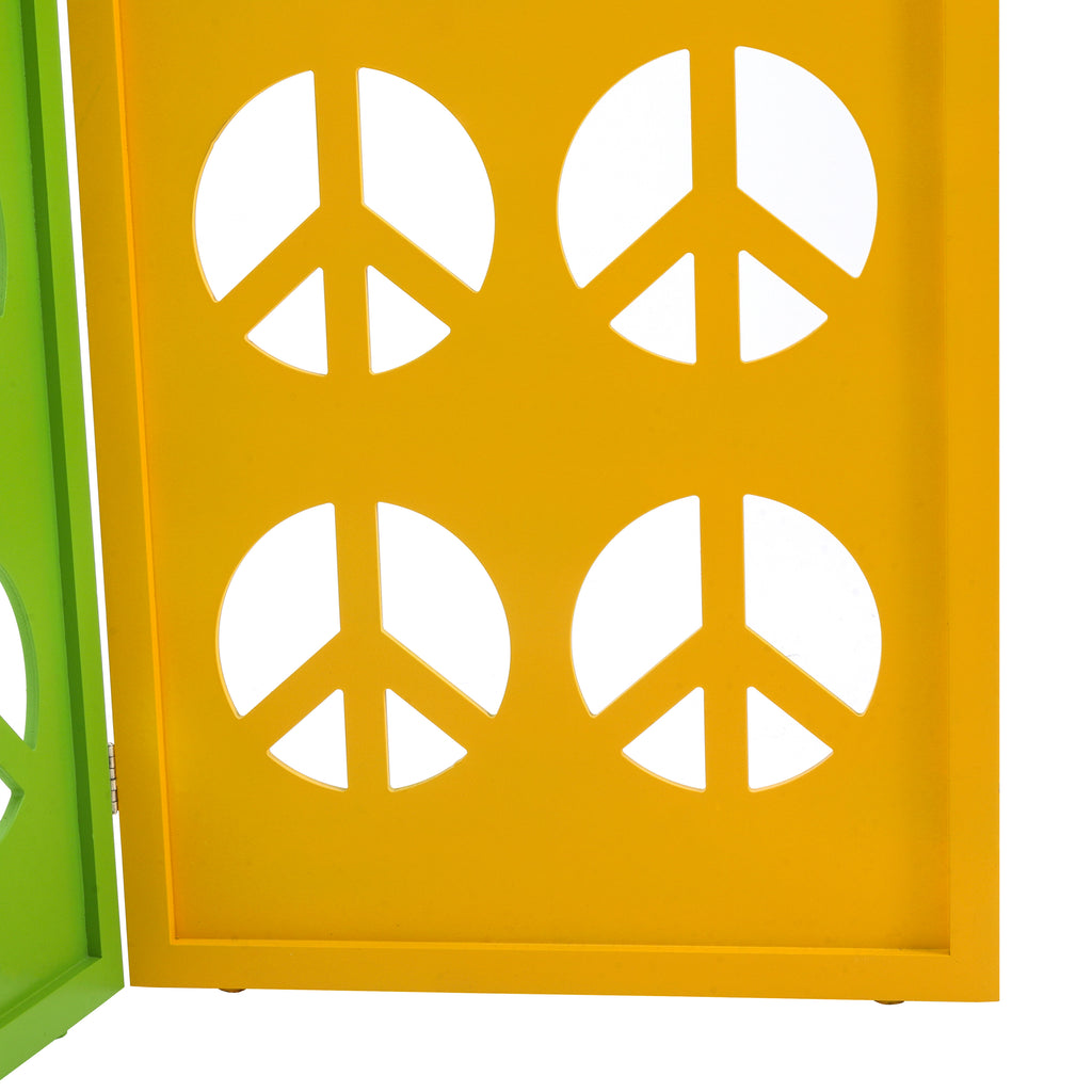 Peace Sign Screen Divider - Green / Yellow