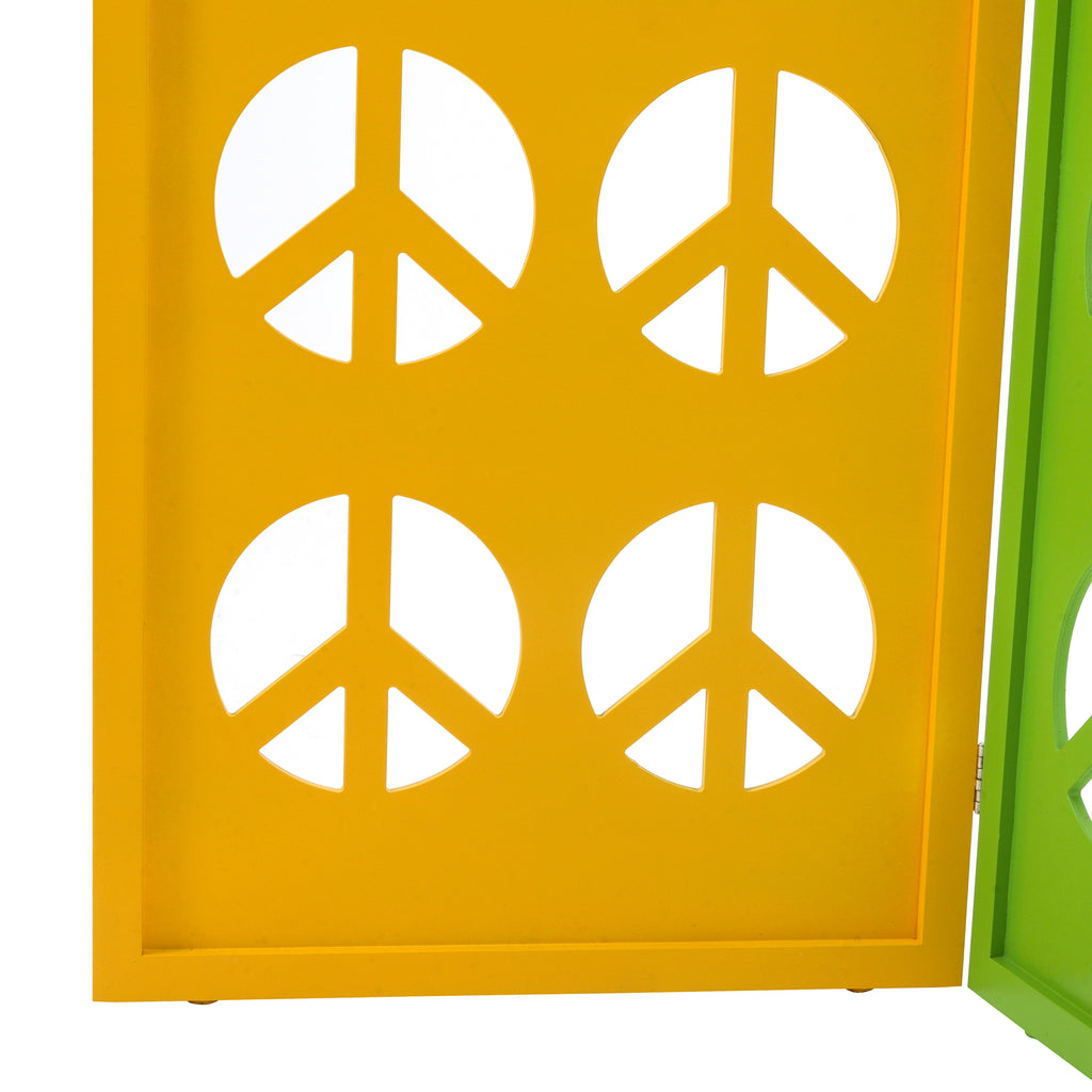 Peace Sign Screen Divider - Yellow / Green