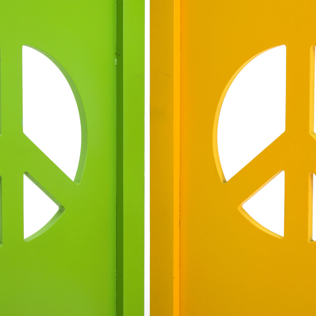 Peace Sign Screen Divider - Green / Yellow