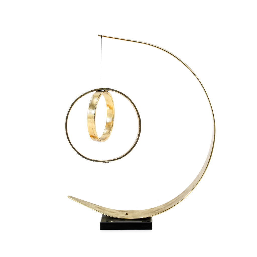 Brass Crescent Sculpture