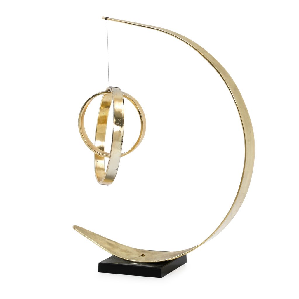 Brass Crescent Sculpture
