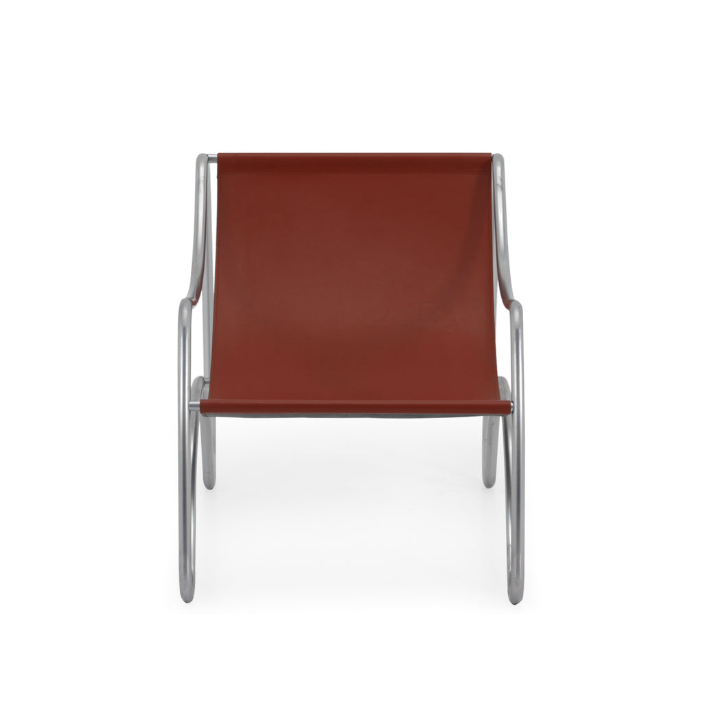 Brown Leather Sling Chair