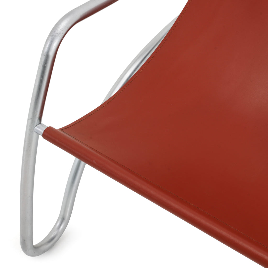 Brown Leather Sling Chair