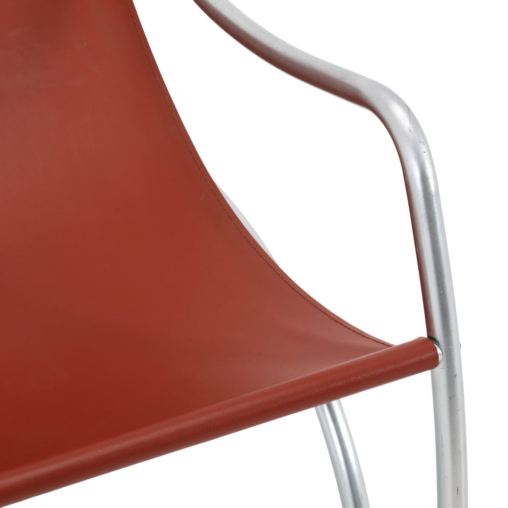 Brown Leather Sling Chair