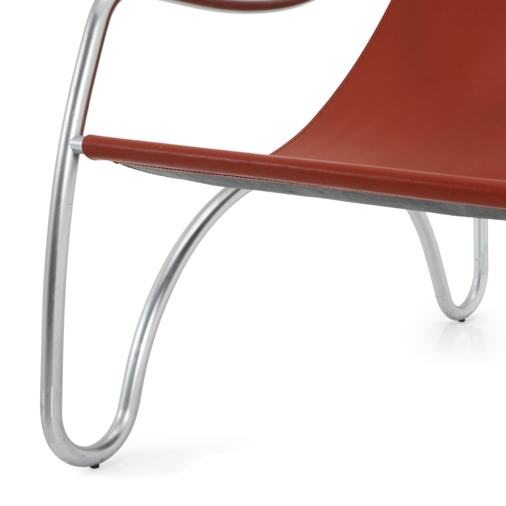 Brown Leather Sling Chair