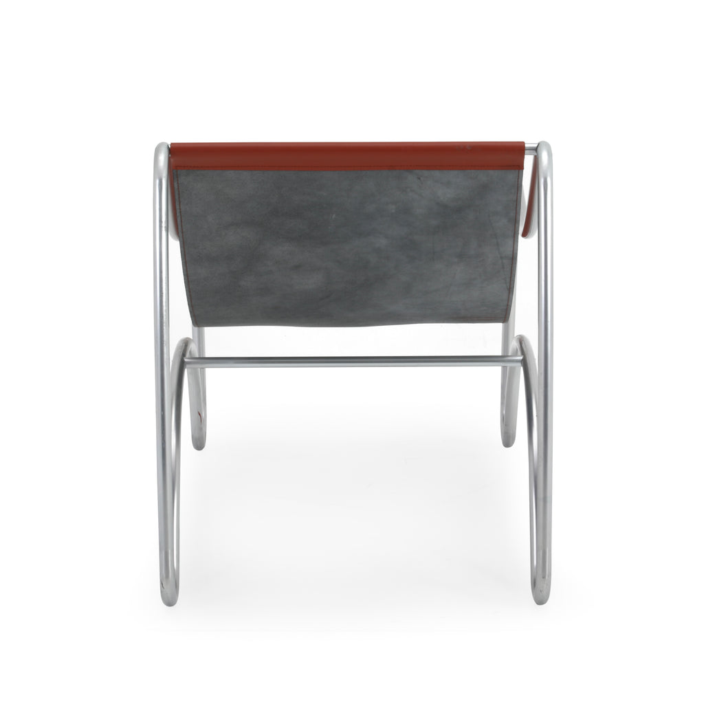 Brown Leather Sling Chair