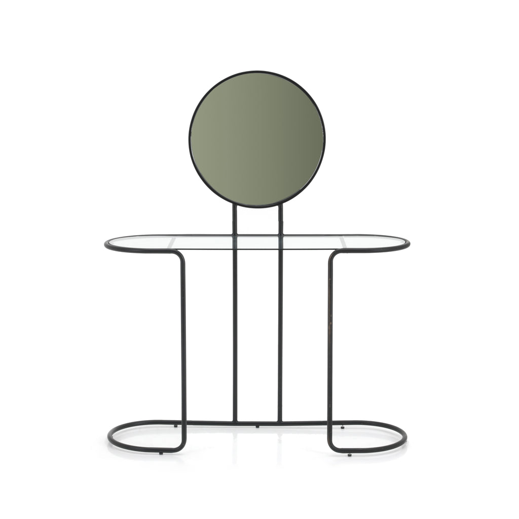 Thin Black Metal / Glass Vanity