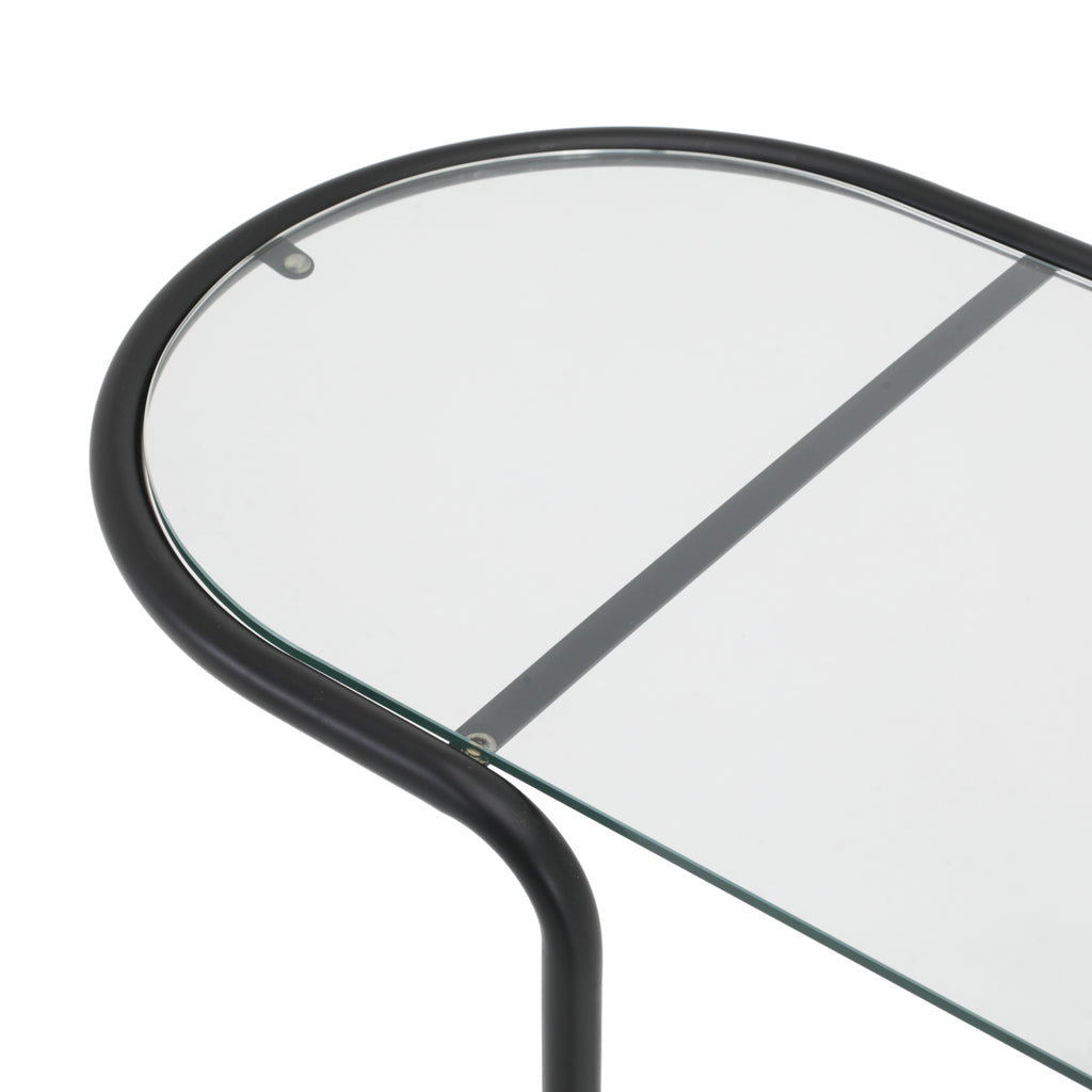 Thin Black Metal / Glass Vanity