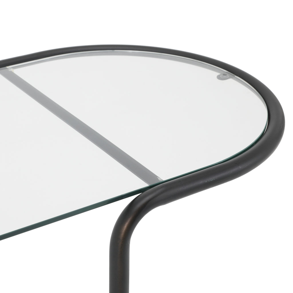 Thin Black Metal / Glass Vanity