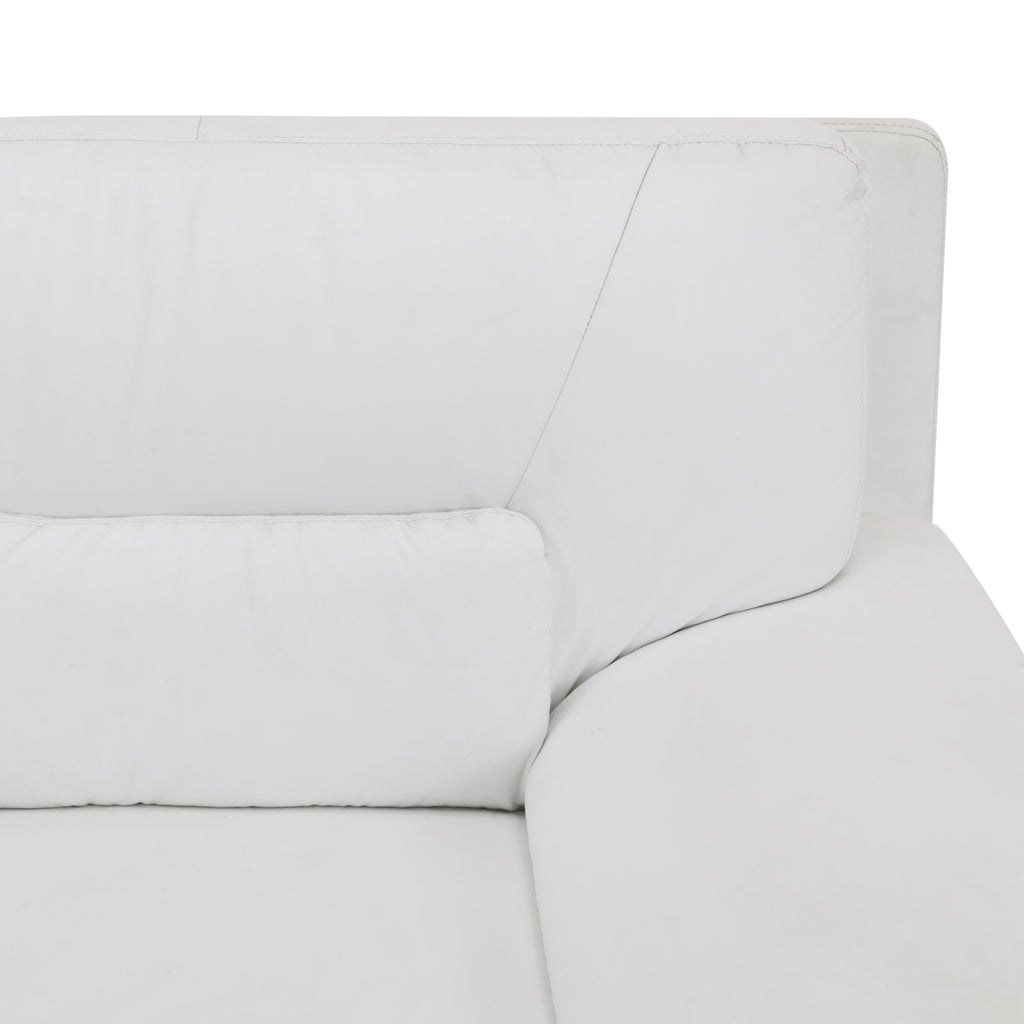White Leather & Chrome Armchair