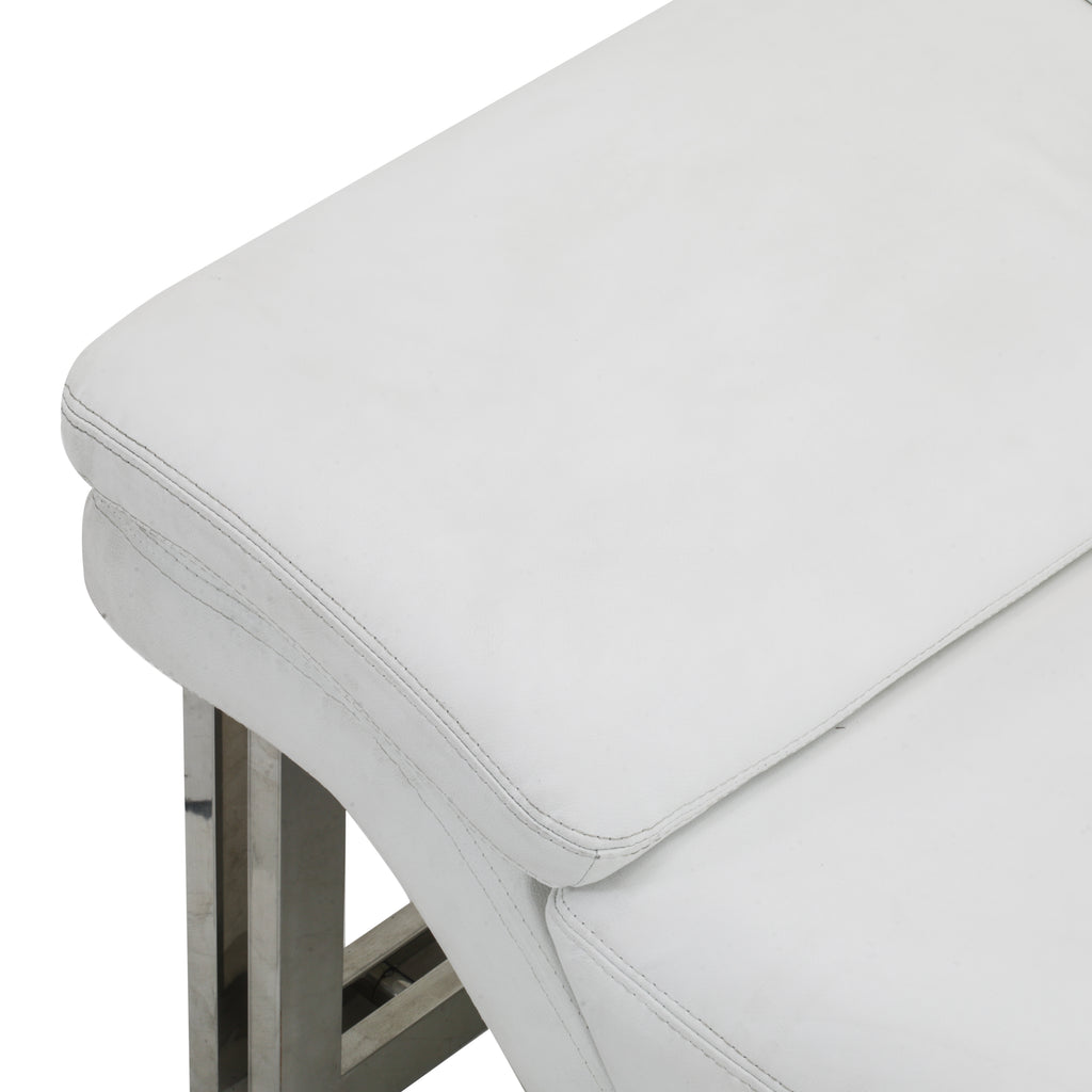 White Leather & Chrome Armchair