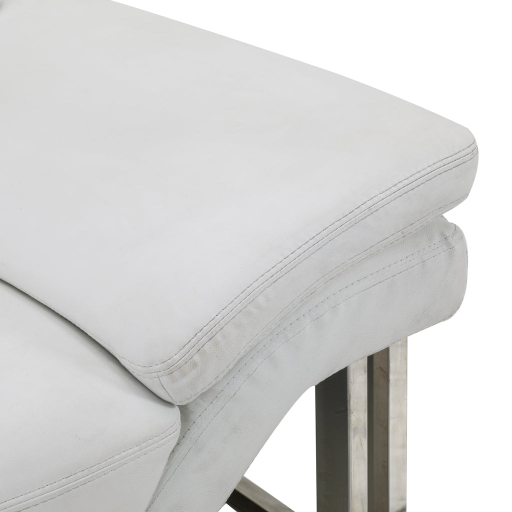 White Leather & Chrome Armchair