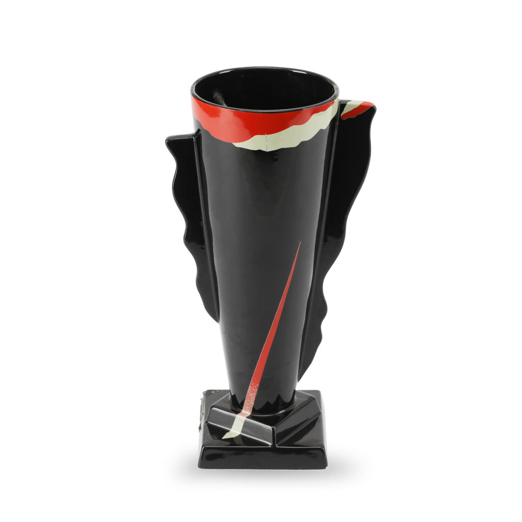 Black / Red / Tan Ceramic Vase