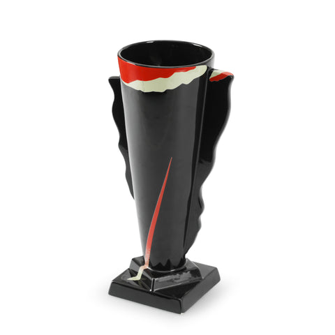 Black / Red / Tan Ceramic Vase