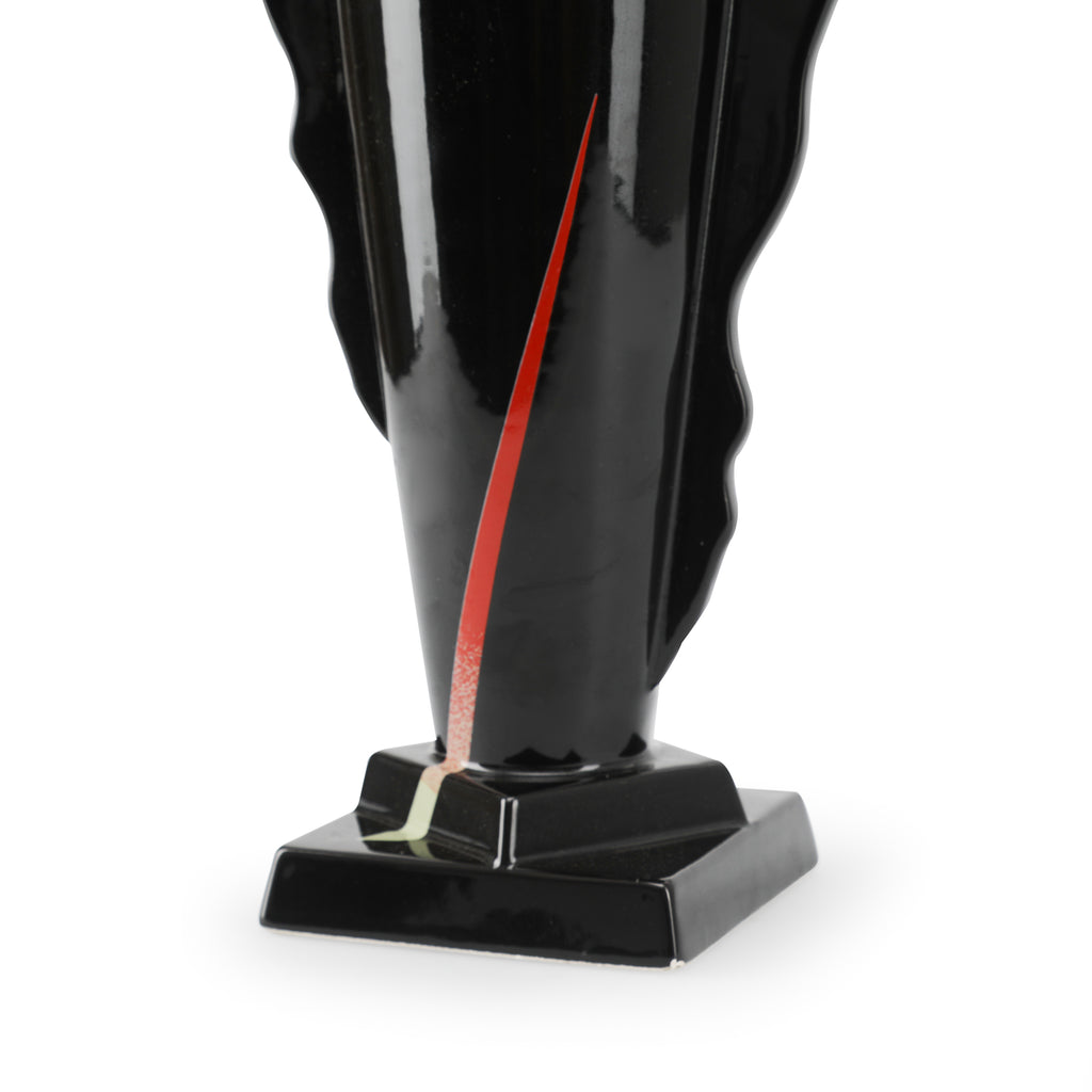 Black / Red / Tan Ceramic Vase