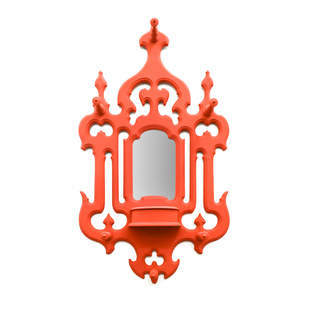 Orange Ornate Gothic Wall Mirror