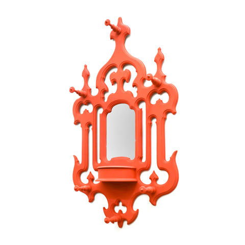 Orange Ornate Gothic Wall Mirror