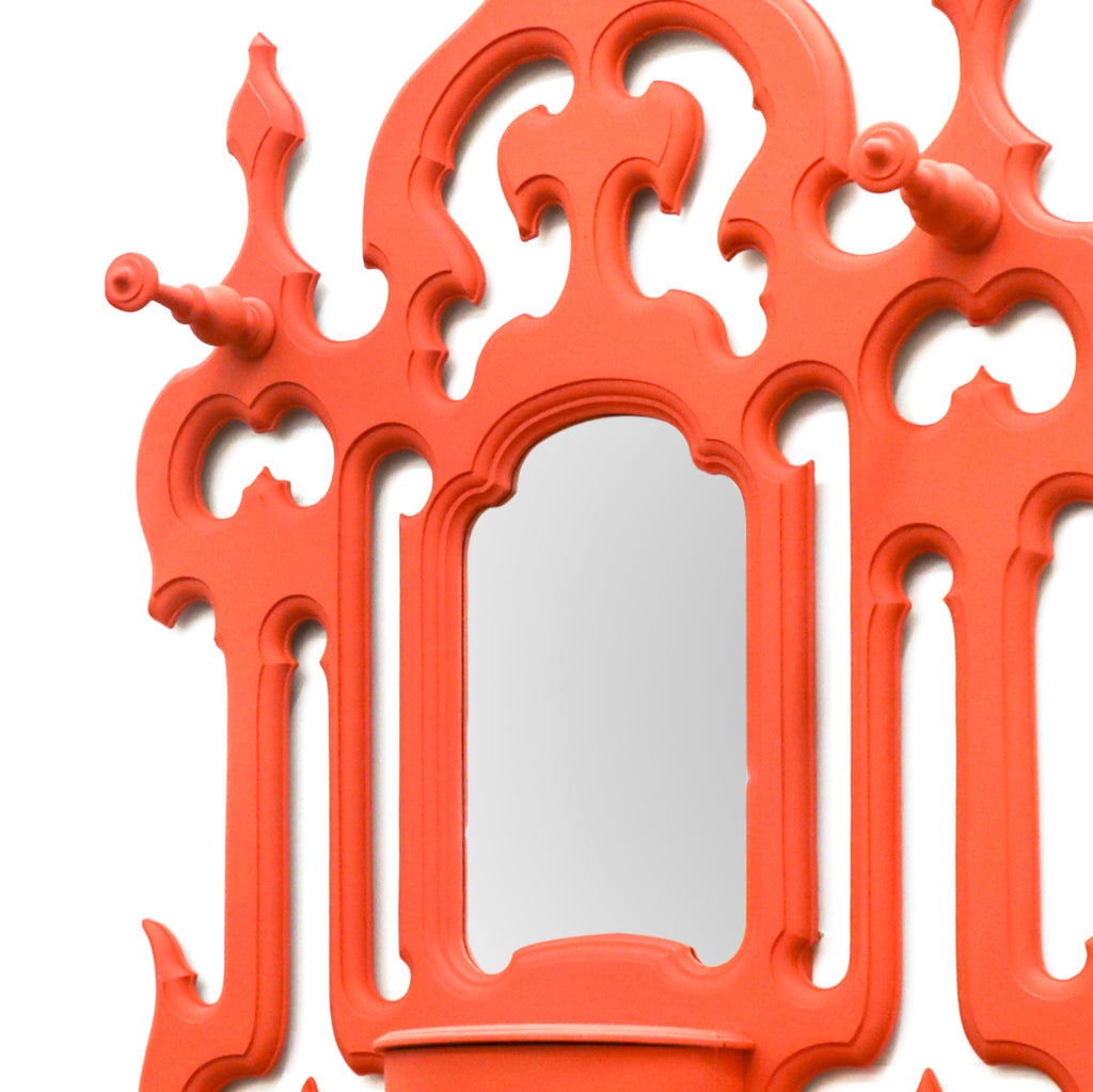 Orange Ornate Gothic Wall Mirror