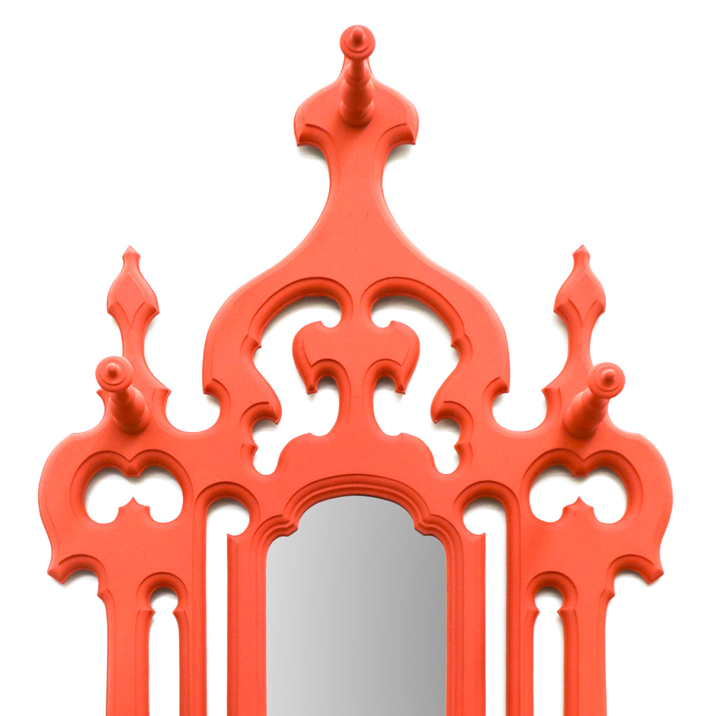 Orange Ornate Gothic Wall Mirror