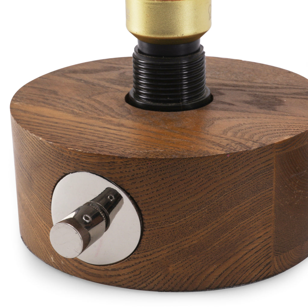 Large Coiled Bulb Table Lamp with Wood Base