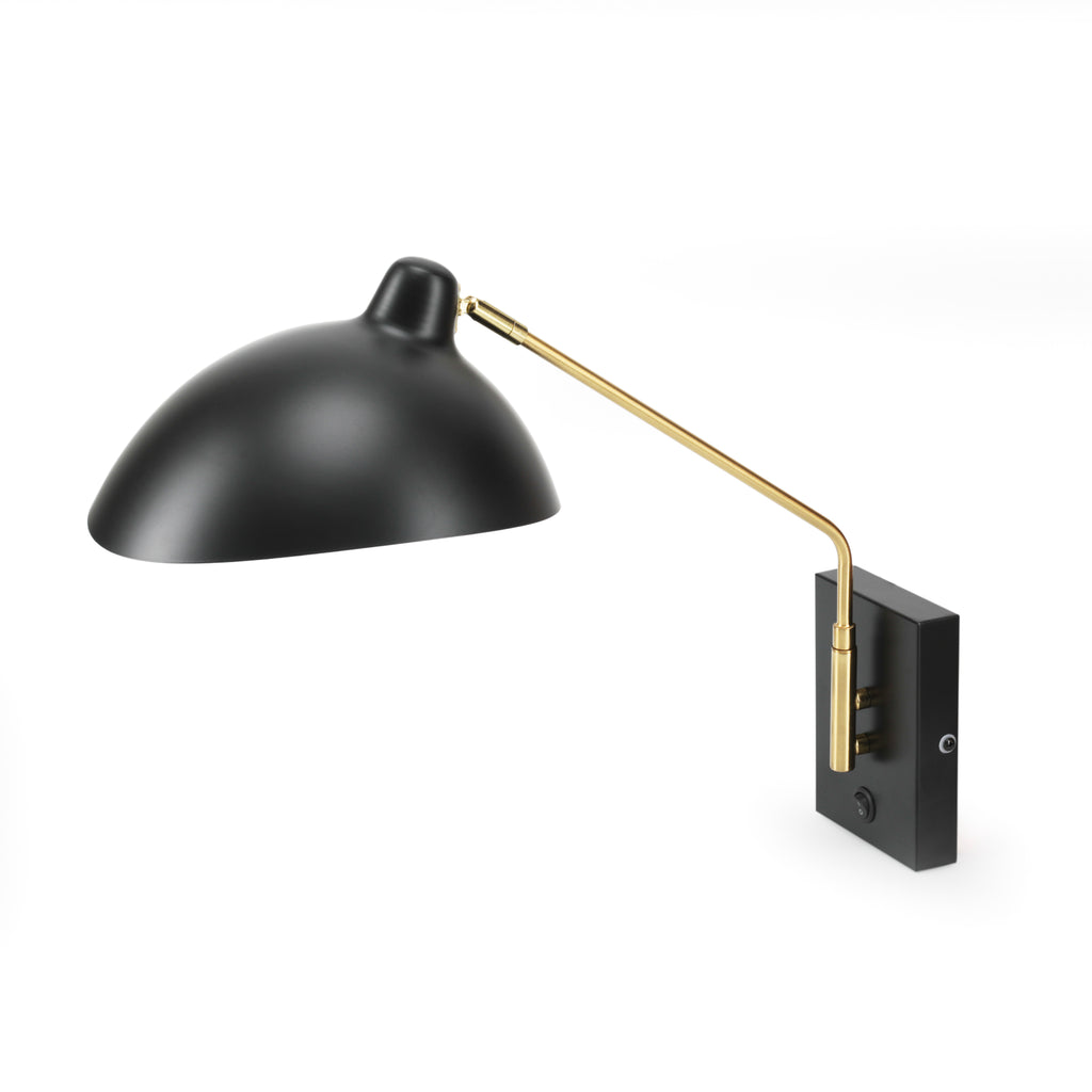 Matte Black Metal / Brass Wall Sconce