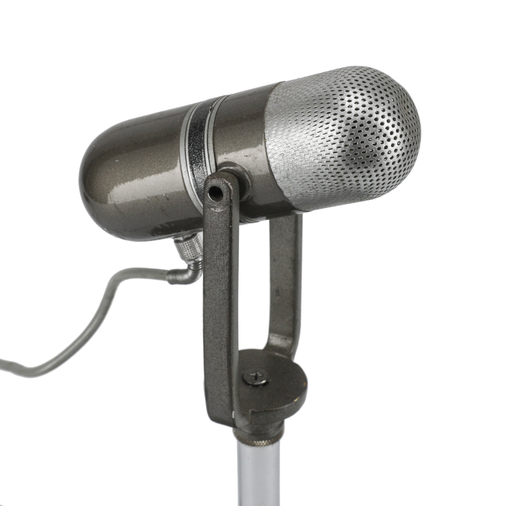 Vintage Gunmetal Microphone on Square Base