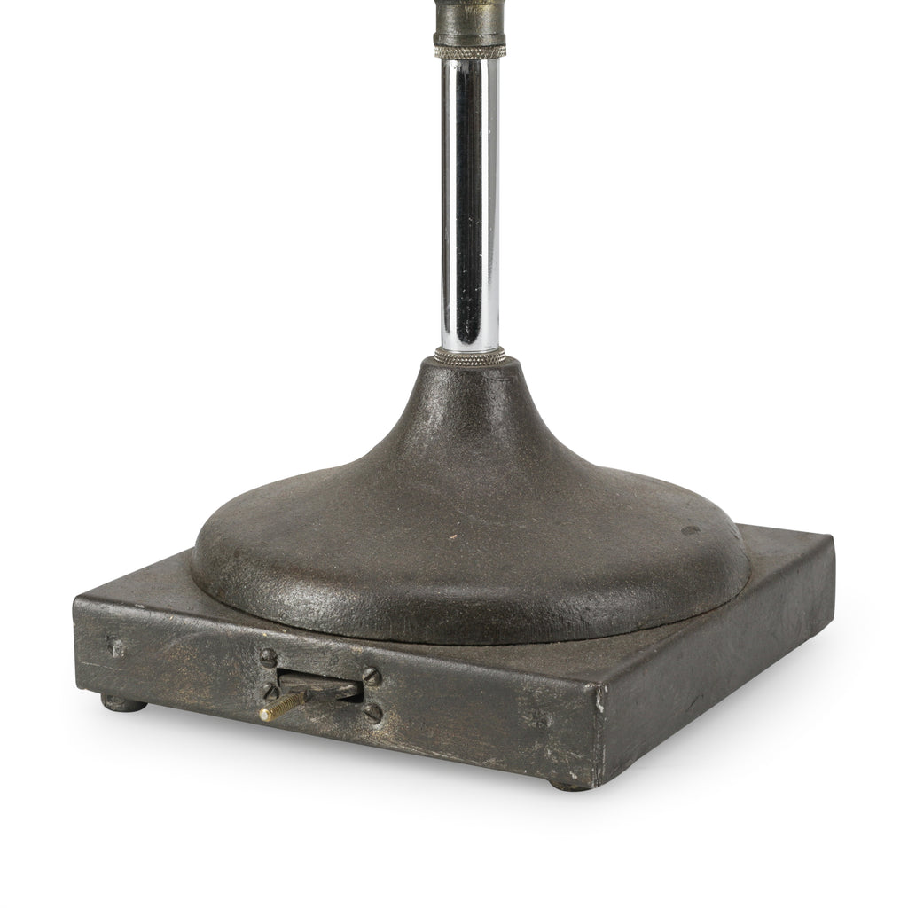 Vintage Gunmetal Microphone on Square Base