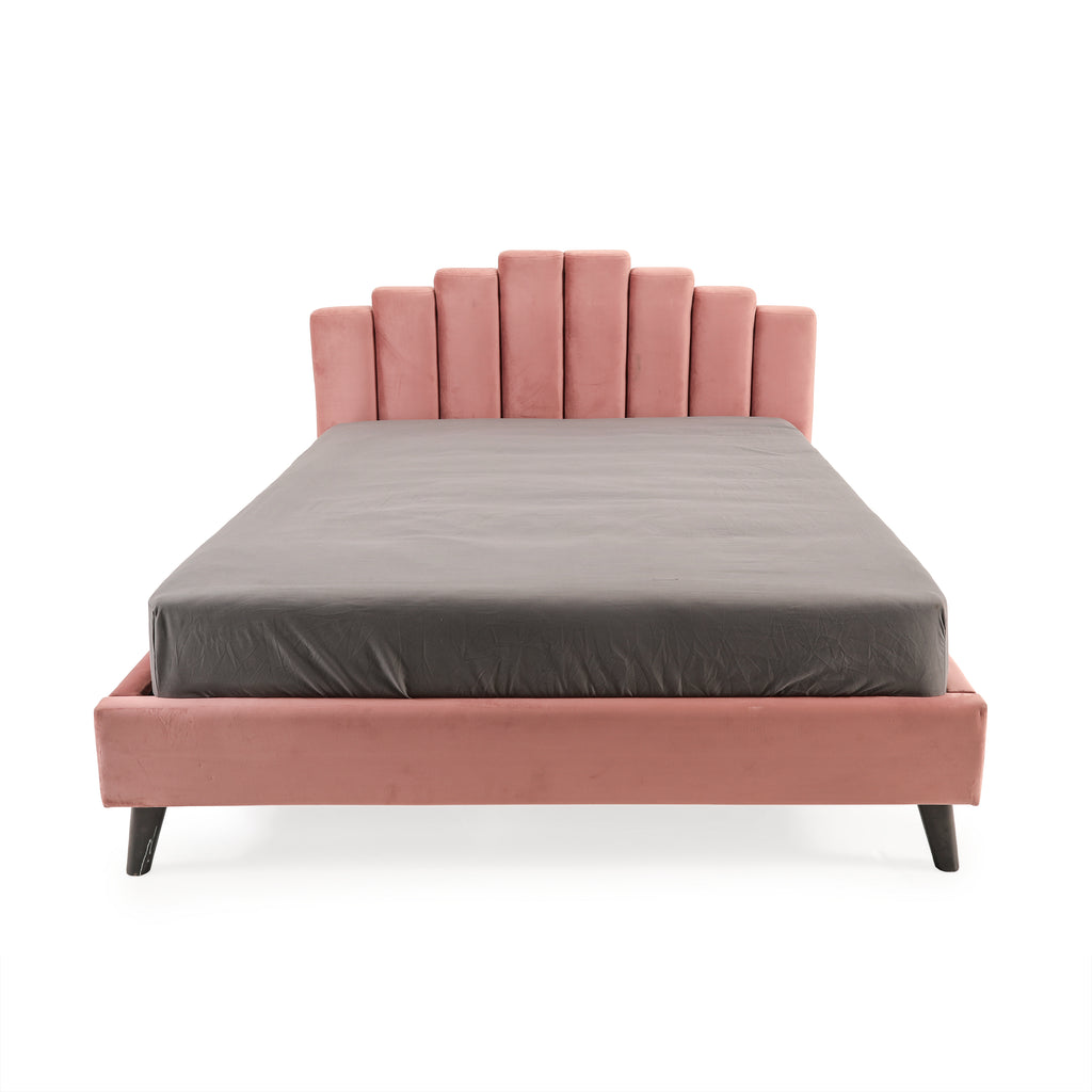 Pink Velvet Queen Bed