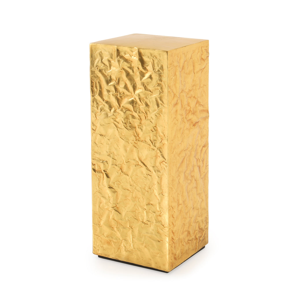 Large Gold Crumpled Pedestal