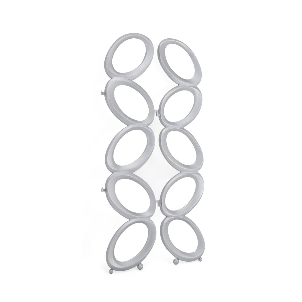 Silver Circular Folding Room Divider