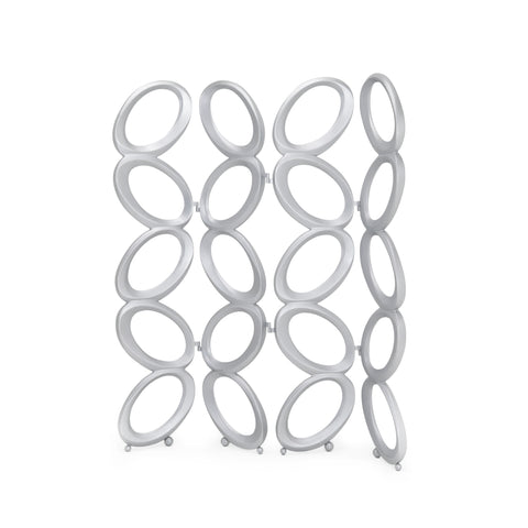 Silver Circular Folding Room Divider