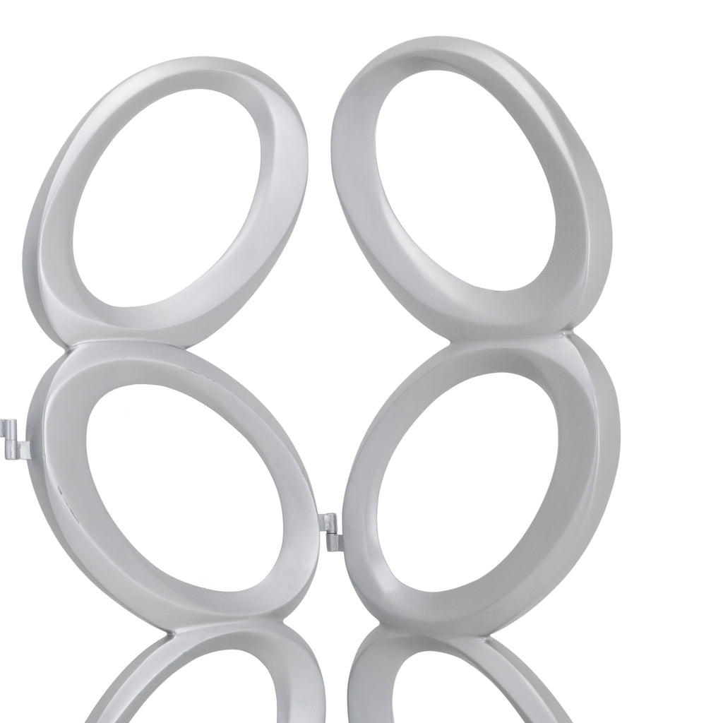Silver Circular Folding Room Divider