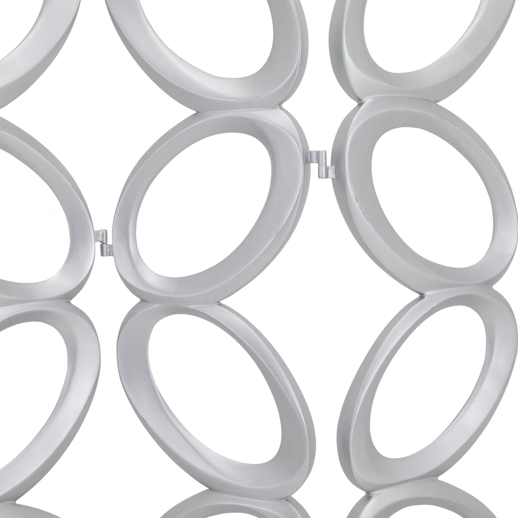 Silver Circular Folding Room Divider