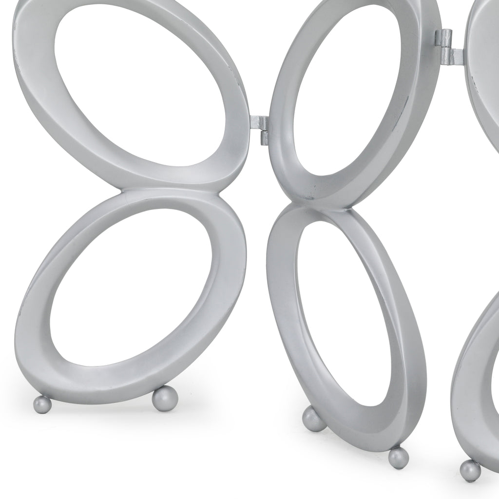 Silver Circular Folding Room Divider