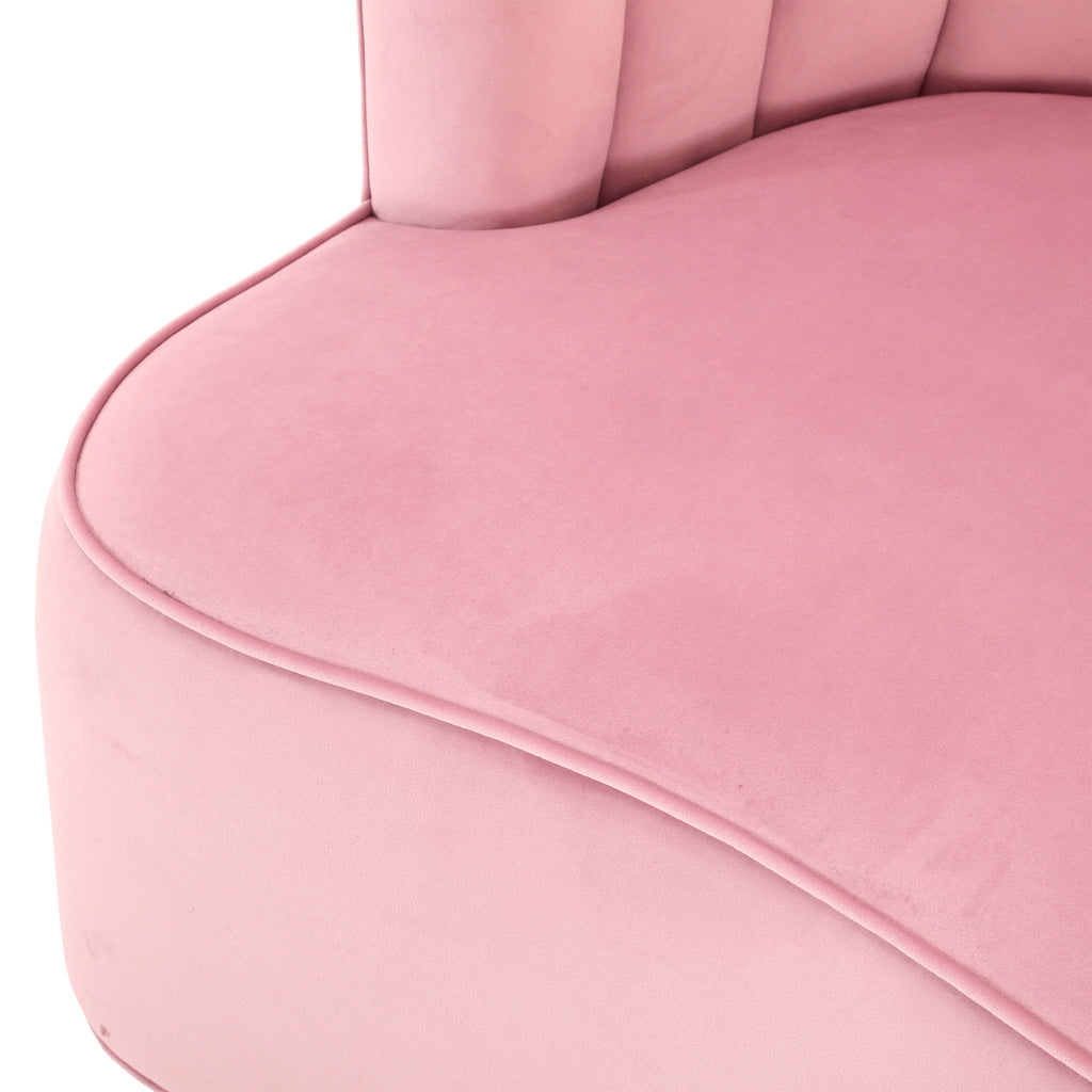 Pink Velvet Deco Lounge Chair