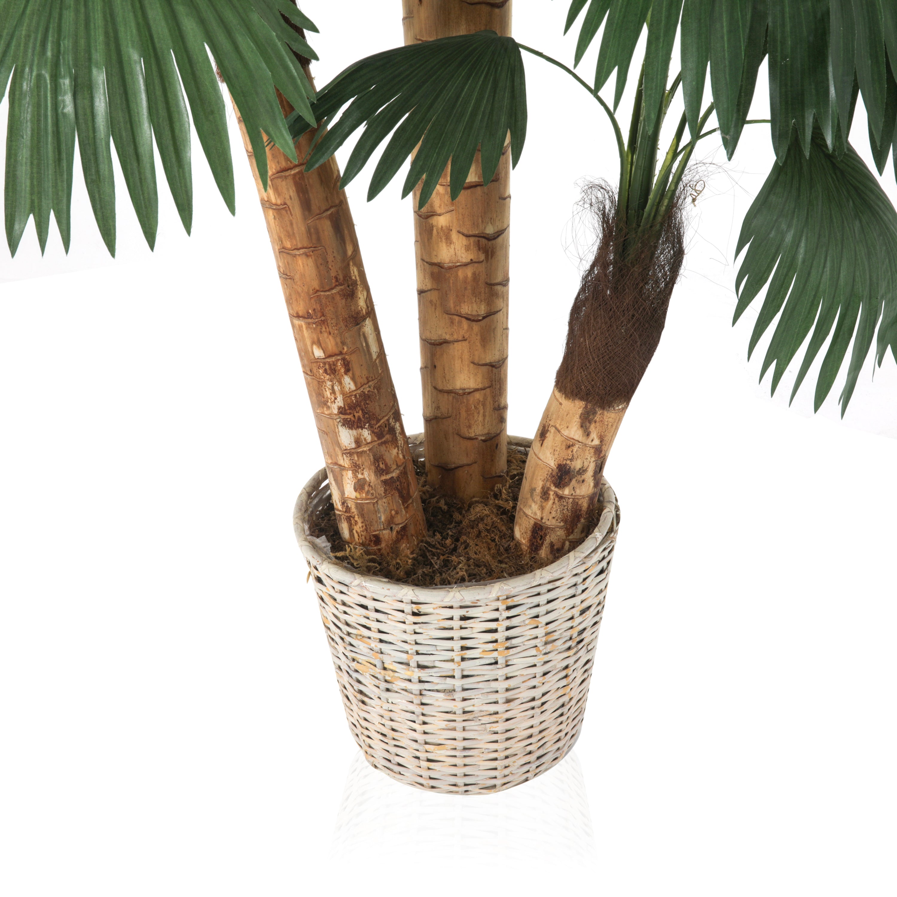 palm tree planter Faux Palm Tree in Wicker Planter #1