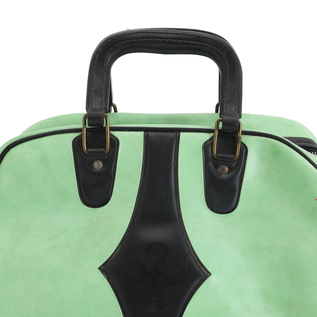 Green & Black Leather Bowling Bag