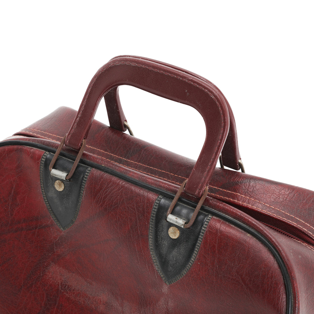 Maroon Leather Bowling Bag